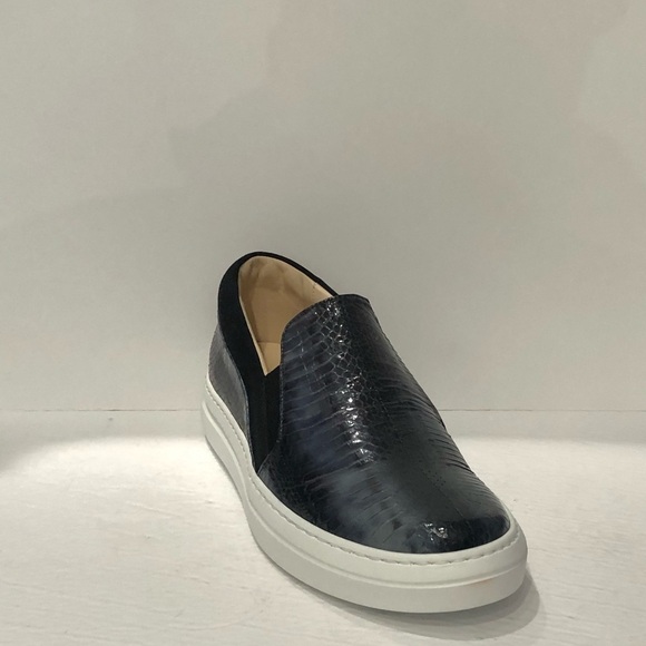 Fennix Italy shoes slip on eel skin charcoal/black - Picture 1 of 5